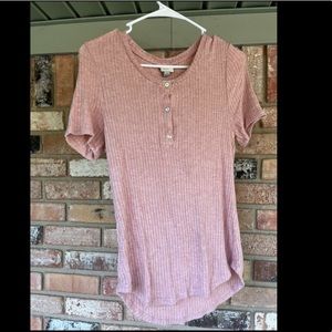 a new day - size Small - pink tee